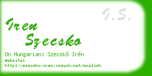 iren szecsko business card